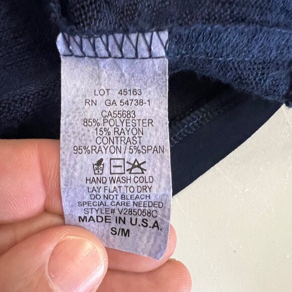 Nally & Millie Women's V-Neck Top 3/4 Sleeve Blue/Multi Print Size S/M - Picture 9 of 9